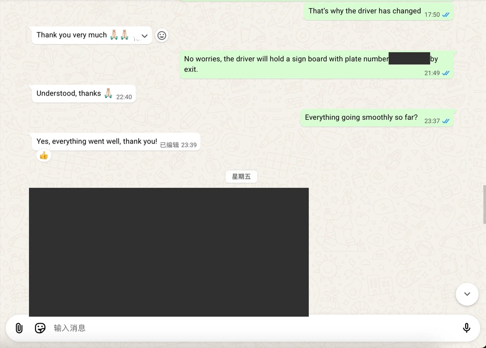 Redacted customer conversation from Russia.